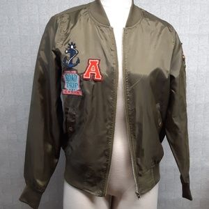 Say What? Military Green Bomber Jacket - EUC